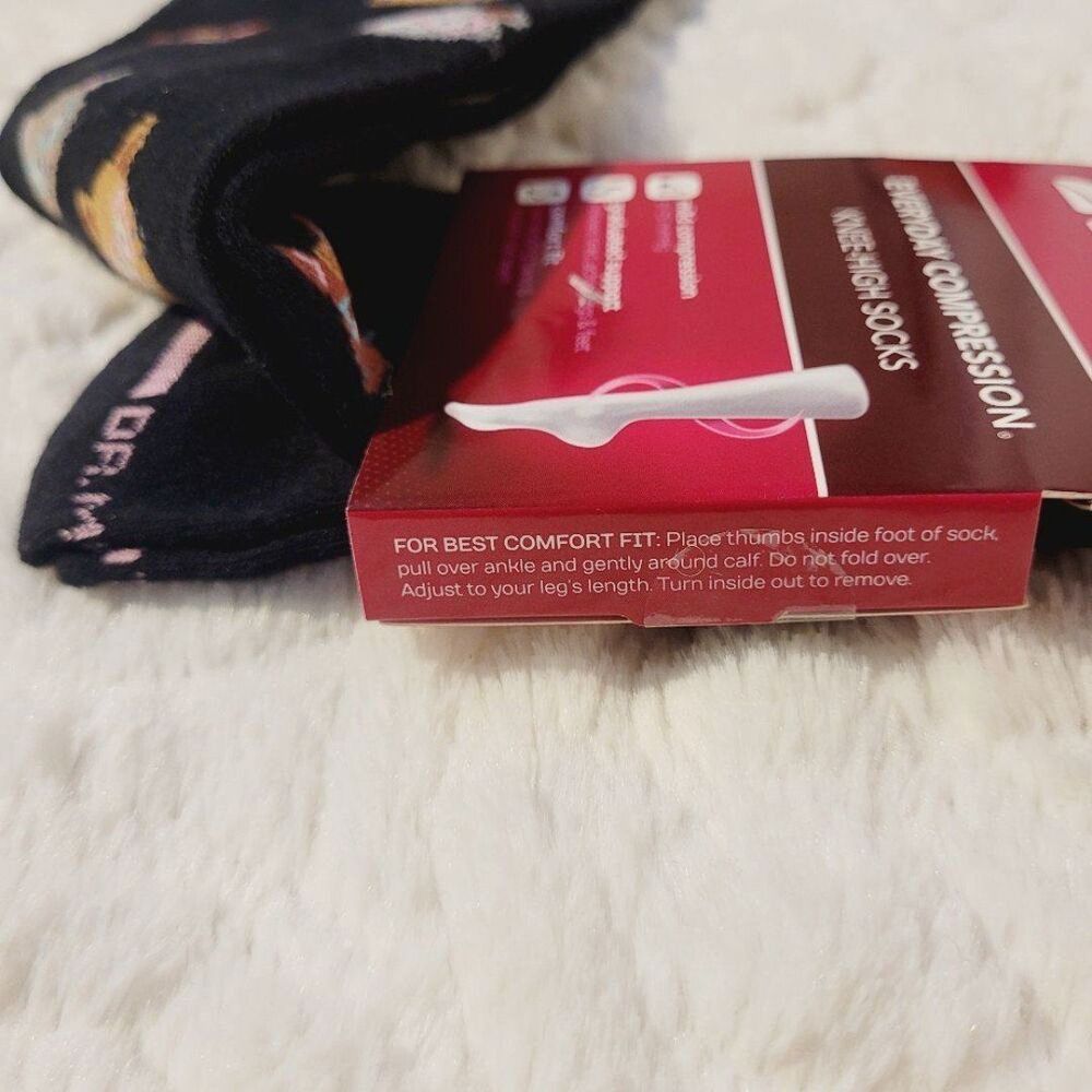 Dr Motion Cats In Glasses Mild Compression Knee Socks Size 9-11 Shoe 4-10 New - Picture 5 of 10